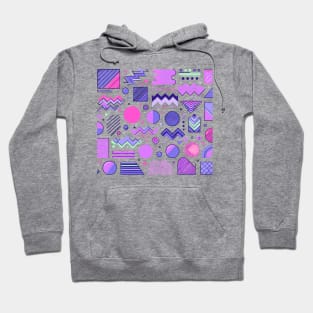 Pink Purple 80s Retro Geometric Pattern Hoodie